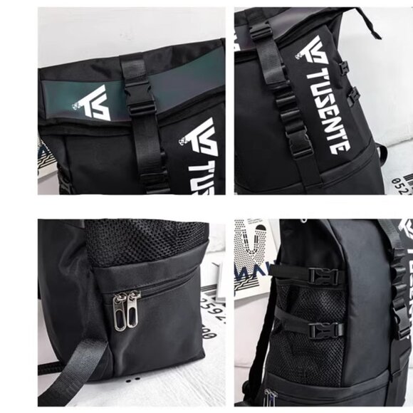 NEW! Large Storage Stylish Roll Top Backpack Gym Bag Travel Bag for Men or Women - Picture 3 of 10